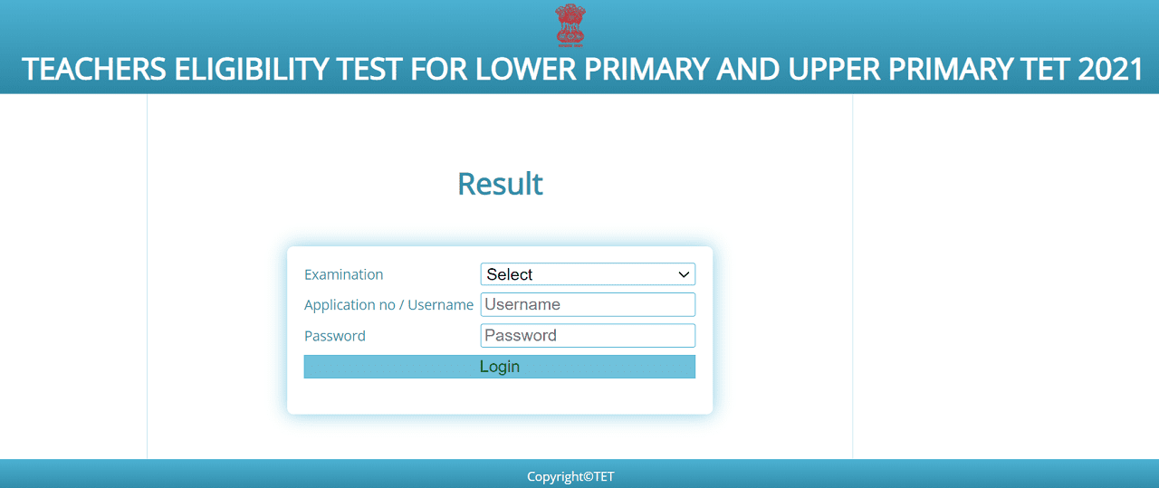 Screenshot of Assam TET Result Portal