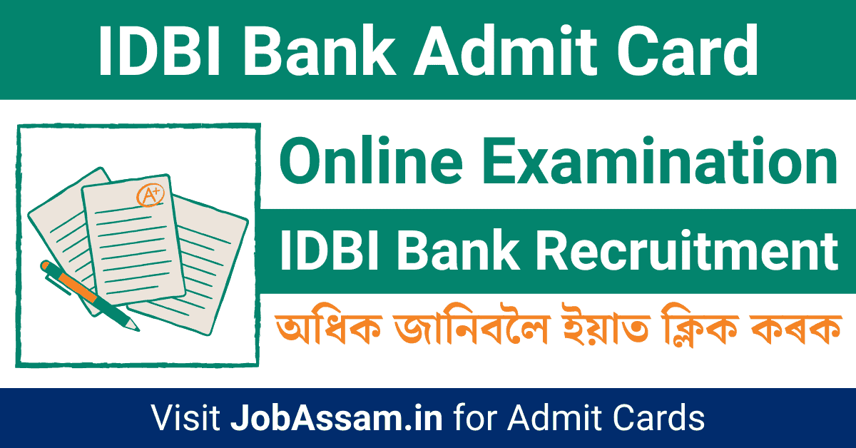 IDBI Bank Admit Card Details