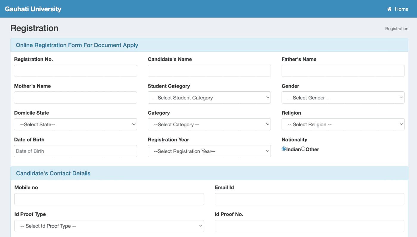 Gauhati University Certificate Portal