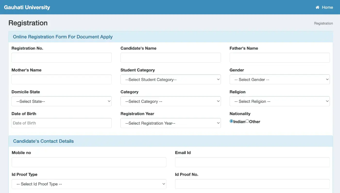 Gauhati University Certificate Portal