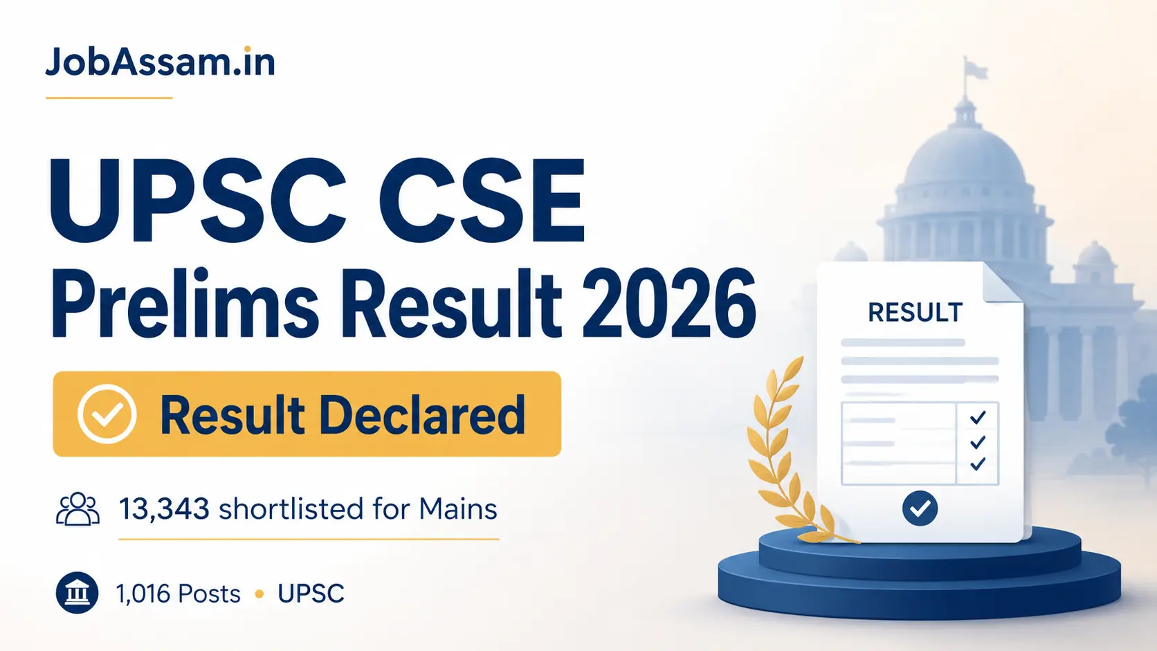 UPSC CSE Prelims Result