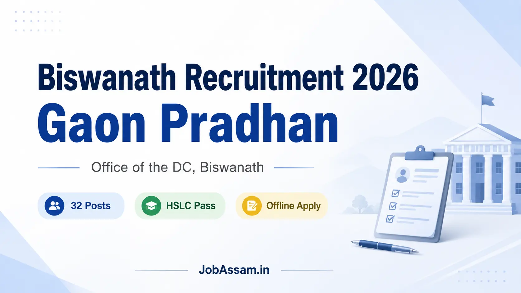 Biswanath Gaon Pradhan Recruitment